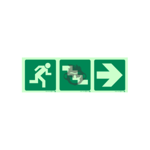 E16 - Running Man Right, Stairs Down and Arrow Right SABS sign