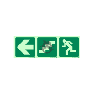 E17 - Running Man Left, Stairs Down and Arrow Left SABS sign