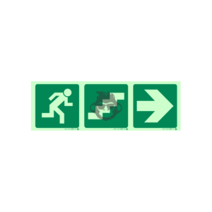 E18 - Running Man Right, Stairs Up and Arrow Right SABS sign