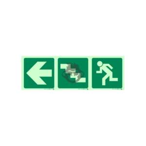 E19 - Running Man Left, Stairs Up and Arrow Left SABS sign