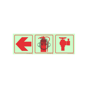 F11 - Fire Extinguisher, Fire Hydrant and Arrow Left SABS sign