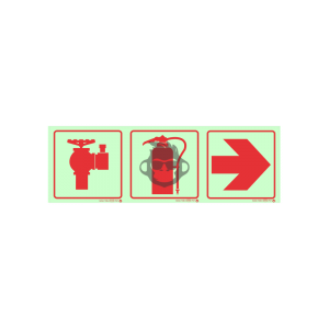 F12 - Fire Extinguisher, Fire Hydrant and Arrow Right SABS sign
