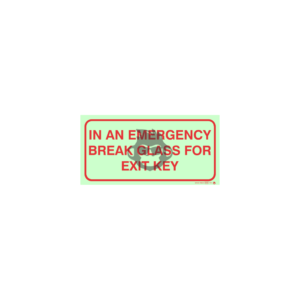 F43 - In an Emergency Break Glass for Exit Key SABS sign