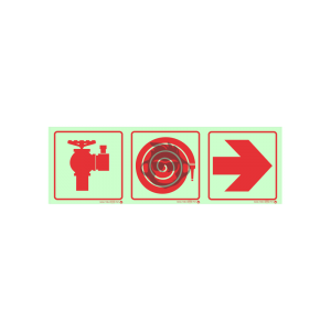 F09 - Fire Hydrant, Hose Reel and Arrow Right SABS sign